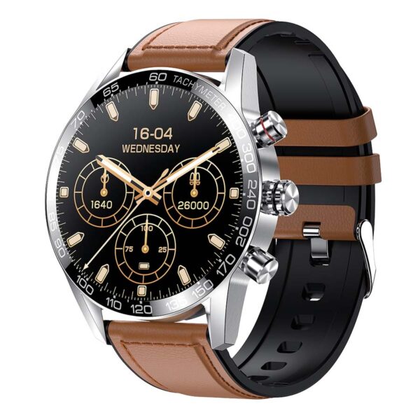 elite 1 smart watch brown leather strap UNITED MALL